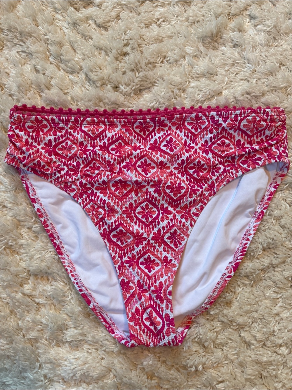 Tommy Bahama Pink Red Patterned Women's Bikini Bottoms